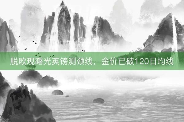 脱欧现曙光英镑测颈线，金价已破120日均线