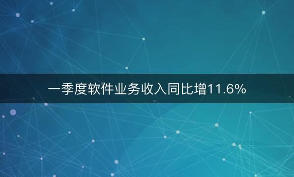 一季度软件业务收入同比增11.6%