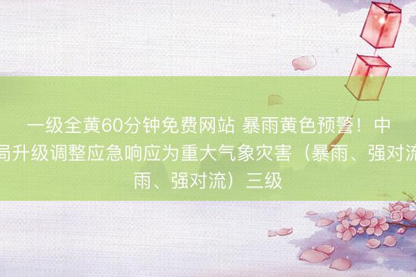 一级全黄60分钟免费网站 暴雨黄色预警！中国气象局升级调整应急响应为重大气象灾害（暴雨、强对流）三级