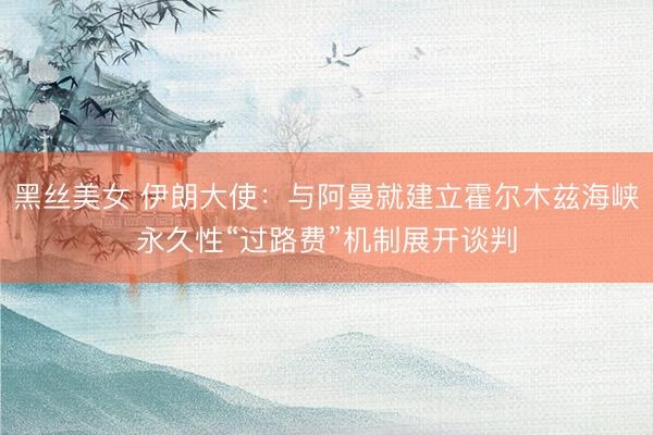 黑丝美女 伊朗大使：与阿曼就建立霍尔木兹海峡永久性“过路费”机制展开谈判