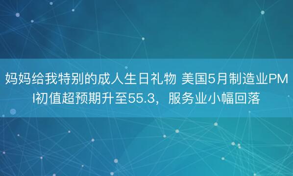 妈妈给我特别的成人生日礼物 美国5月制造业PMI初值超预期升至55.3，服务业小幅回落