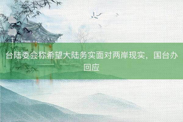 台陆委会称希望大陆务实面对两岸现实，国台办回应
