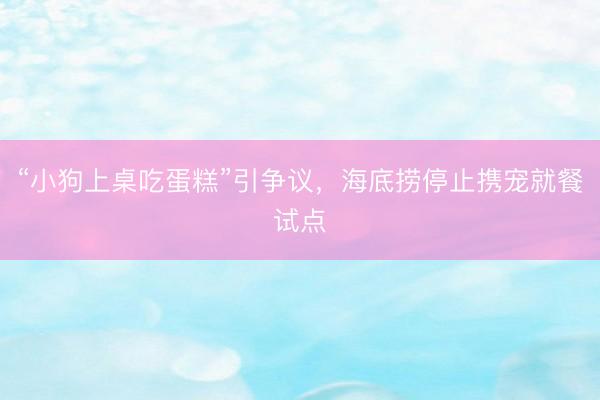 “小狗上桌吃蛋糕”引争议，海底捞停止携宠就餐试点