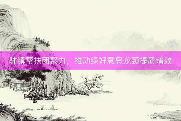 驻镇帮扶团聚力，推动绿好意思龙颈提质增效