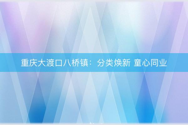 重庆大渡口八桥镇：分类焕新 童心同业