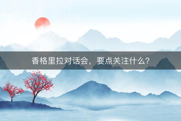 香格里拉对话会，要点关注什么？