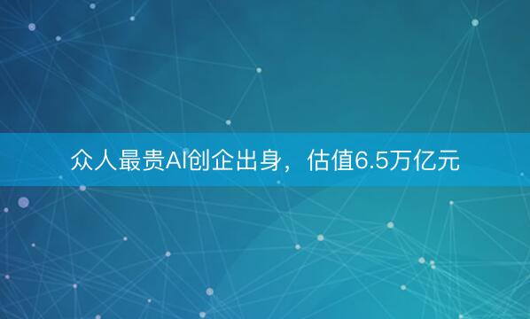 众人最贵AI创企出身，估值6.5万亿元