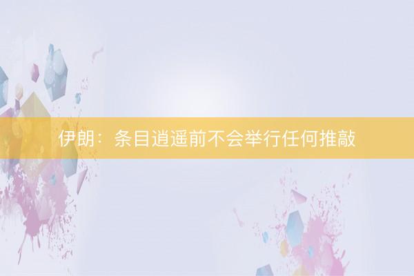 伊朗：条目逍遥前不会举行任何推敲