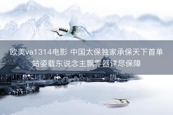 欧美va1314电影 中国太保独家承保天下首单站姿载东说念主飘零器详尽保障