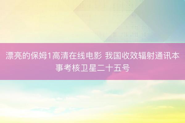 漂亮的保姆1高清在线电影 我国收效辐射通讯本事考核卫星二十五号