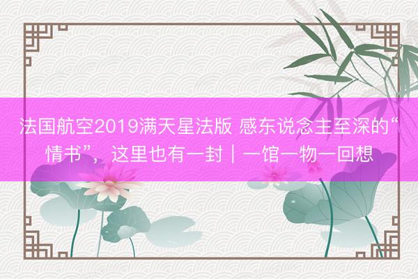 法国航空2019满天星法版 感东说念主至深的“情书”，这里也有一封｜一馆一物一回想