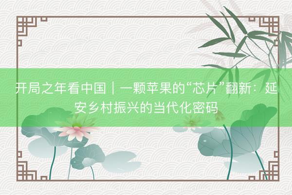 开局之年看中国｜一颗苹果的“芯片”翻新：延安乡村振兴的当代化密码