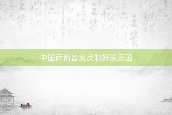 中国两箭皆发反制好意思国